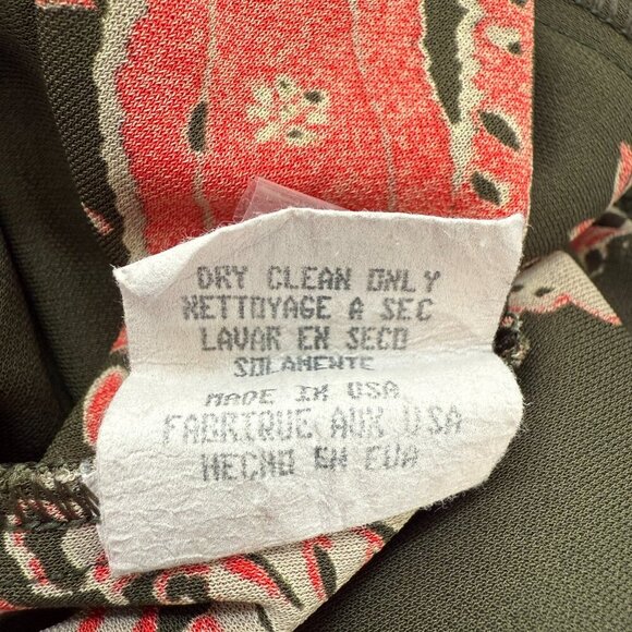 Vintage BCBG Paisley Open Back Mini Dress Women's Medium Green Red Y2K Party - Picture 11 of 11